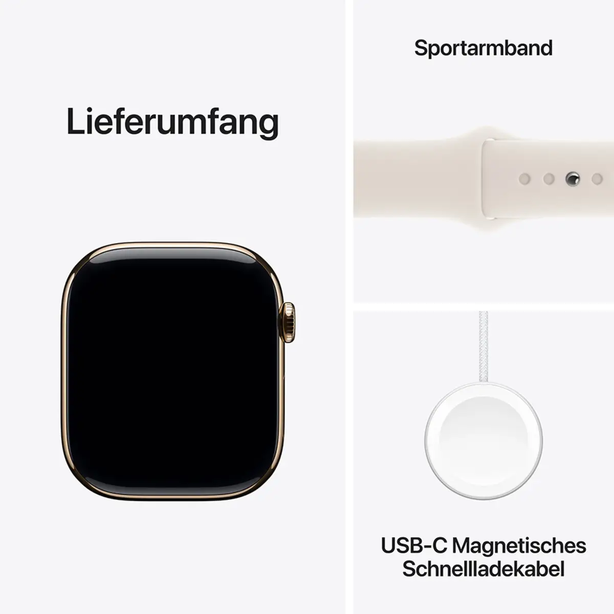 Apple Watch Series 10 GPS + Cellular 46mm Gold Titanium Case with Starlight Sport Band, M/L