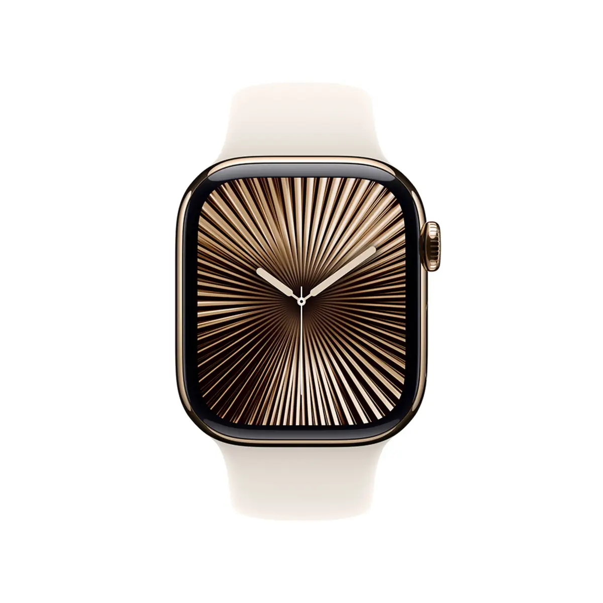 Apple Watch Series 10 GPS + Cellular 42mm Gold Titanium Case with Starlight Sport Band, M/L
