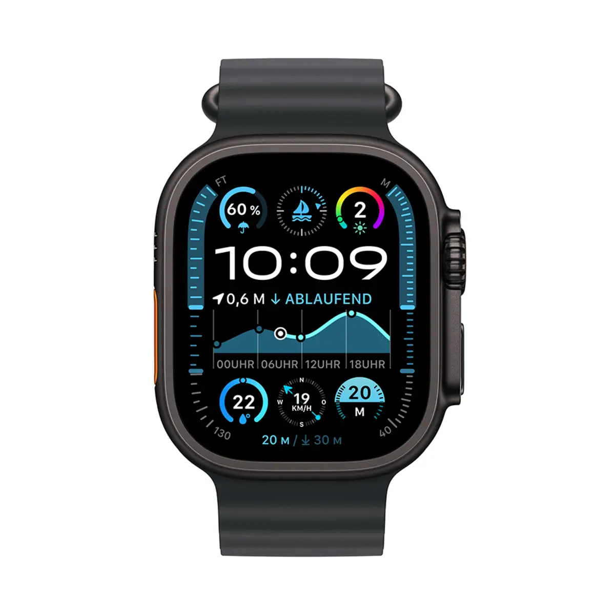 Apple Watch Ultra 2 GPS + Cellular 49mm Black Titanium Case with Black Ocean Band