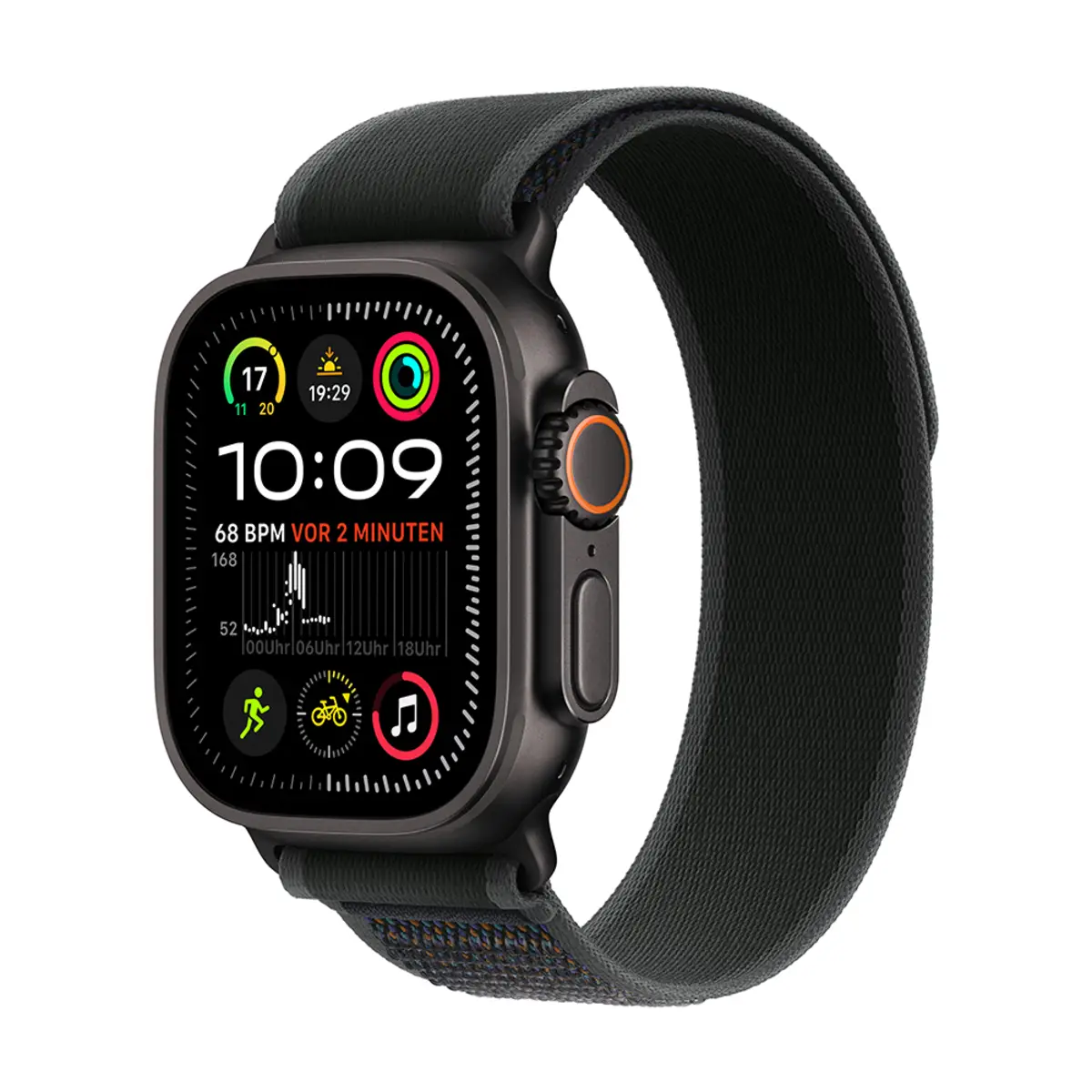 Apple Watch Ultra 2 GPS + Cellular 49mm Black Titanium Case with Black Trail Loop, S/M
