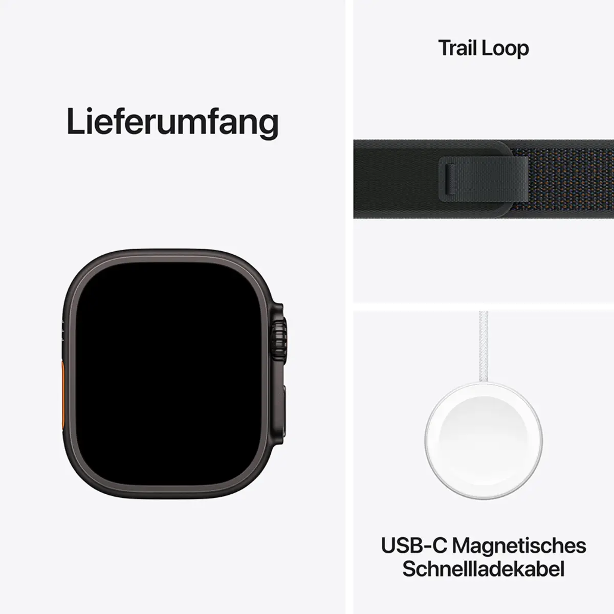 Apple Watch Ultra 2 GPS + Cellular 49mm Black Titanium Case with Black Trail Loop, S/M