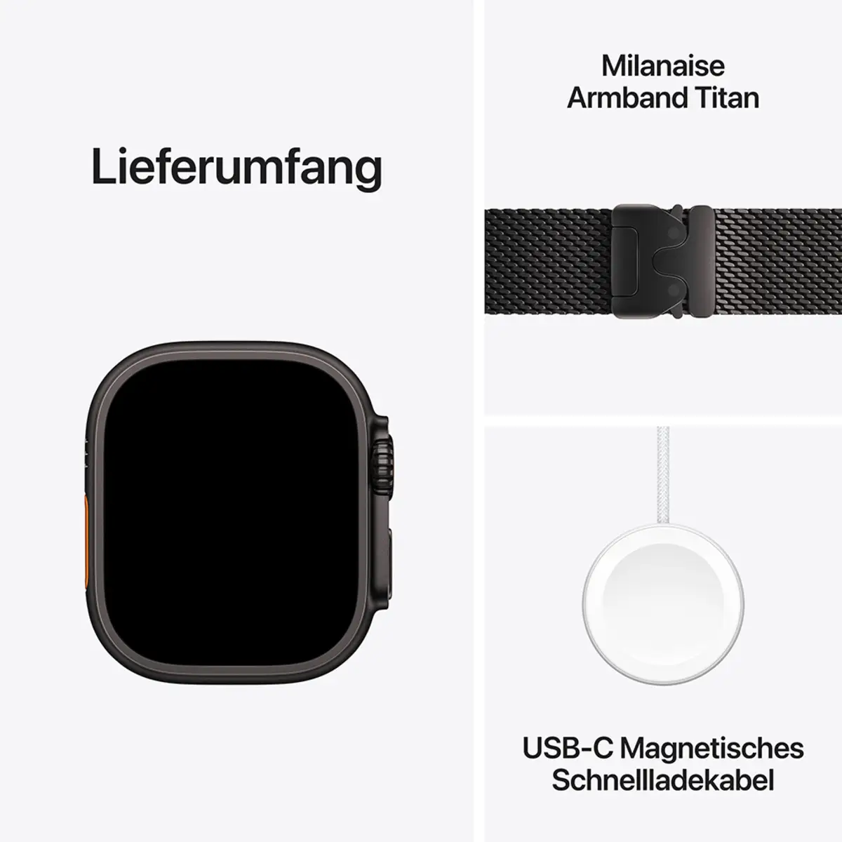 Apple Watch Ultra 2 GPS + Cellular 49mm Black Titanium Case with Black Titanium Milanese Loop, M