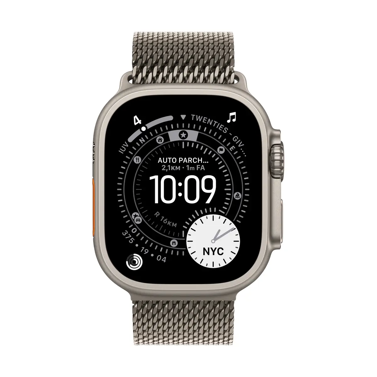 49mm Natural Titanium Milanese Loop, Medium
