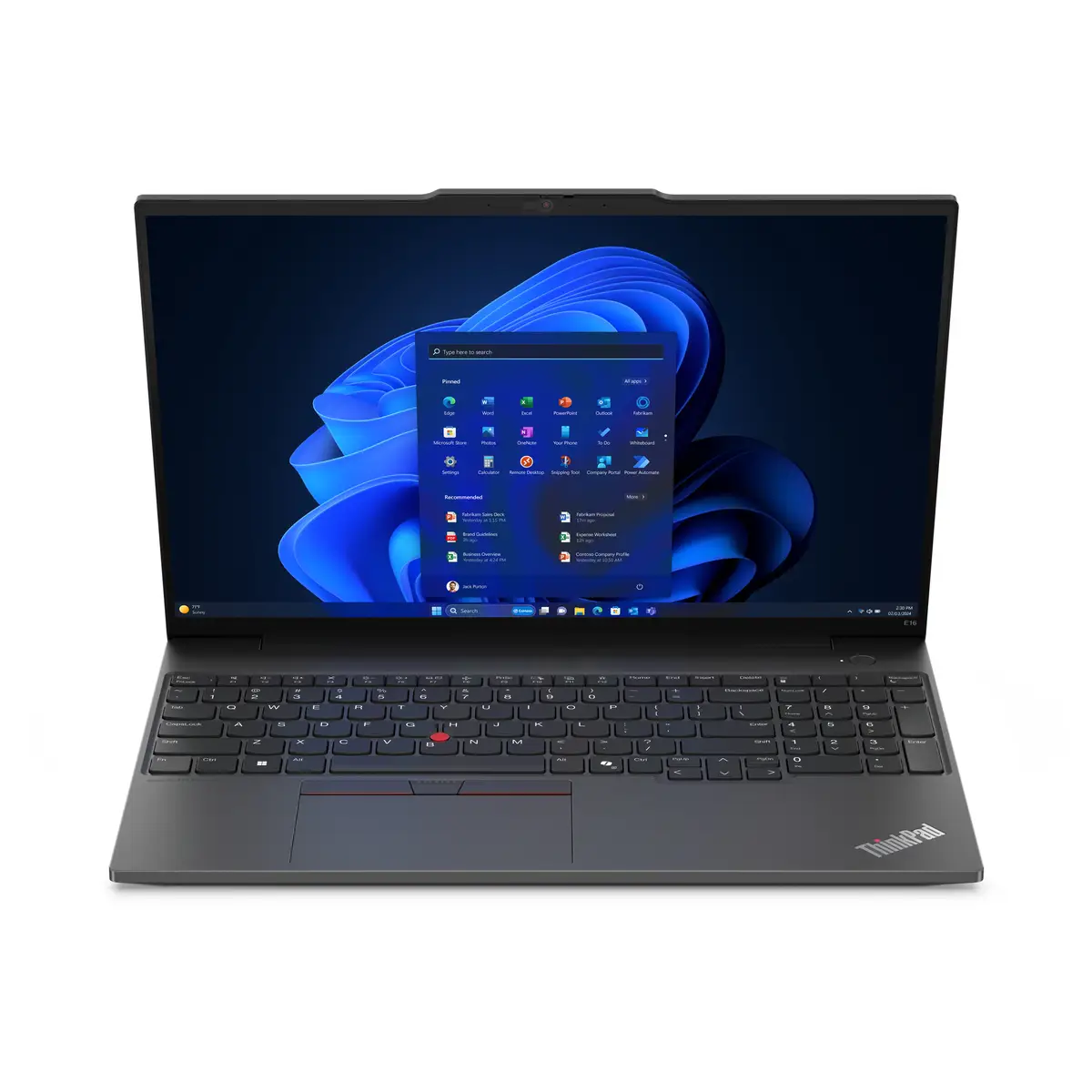 ThinkPad E16 Gen 2 21M5 180°-Scharnierdesign AMD Ryzen 5 7535HS 3,3 GHz Win11Pro Radeon 660M 8 GB 256 GB SSD TCG Opal Encryption 2, NVMe 40,6 cm 16" IPS 1920x1200 Wi-Fi 6E Bluetooth Schwarz kbd: Deutsch