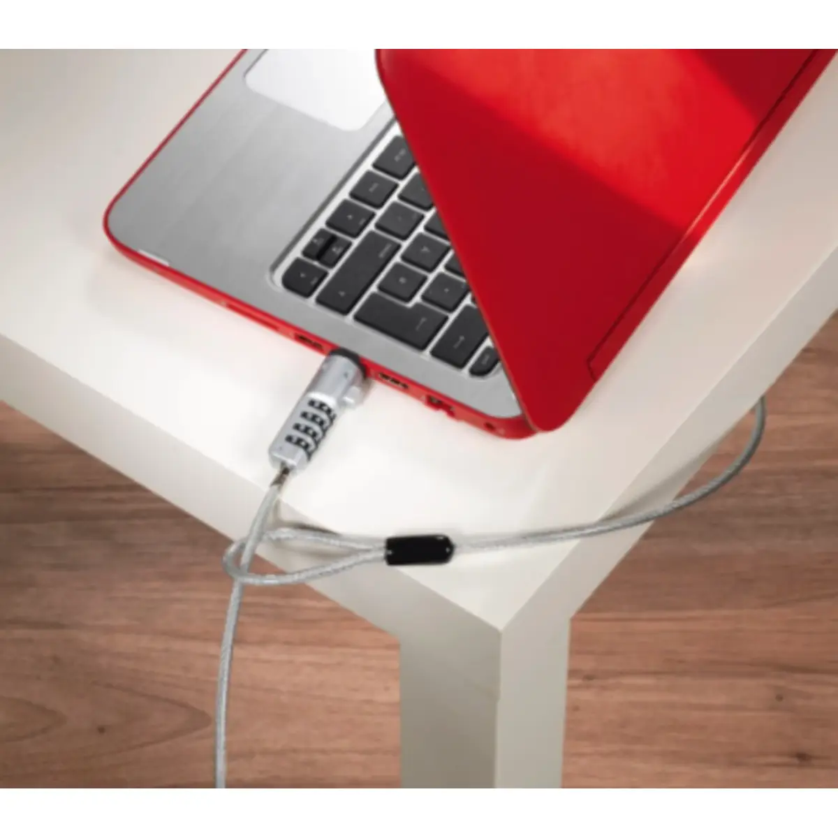 Laptopschloss USB Zahlenschloss 4-stellig Carbonstahl Silber