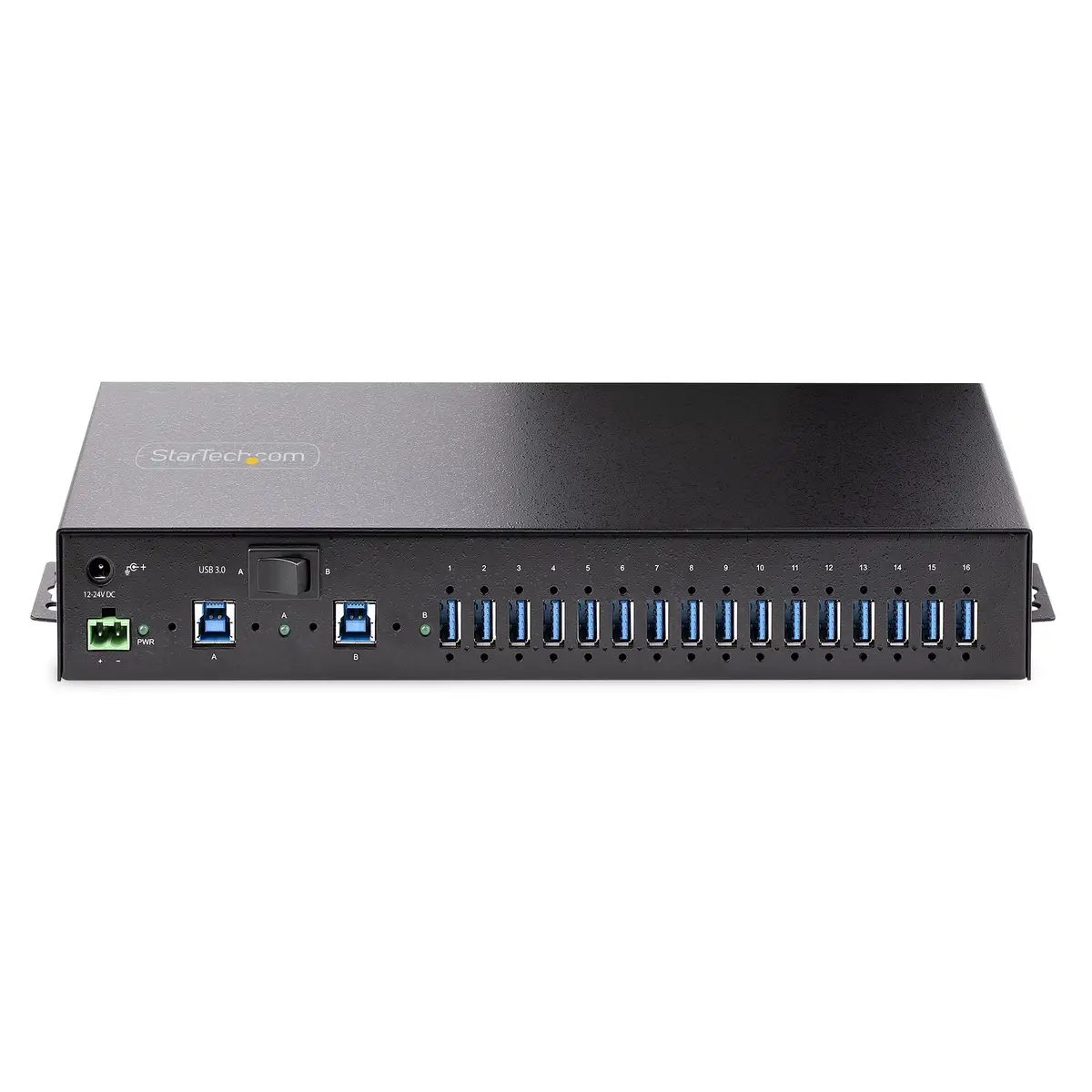 16-Port Industrie USB 3.0 Hub 5Gbit/s DIN/Aufputz/Rack Montage ESD-Schutz Terminal Block Stecker 120W Ladeleistung Robuster USB Verteiler Dual-Host USB Switch Heavy Duty USB Mehrfachstecker
