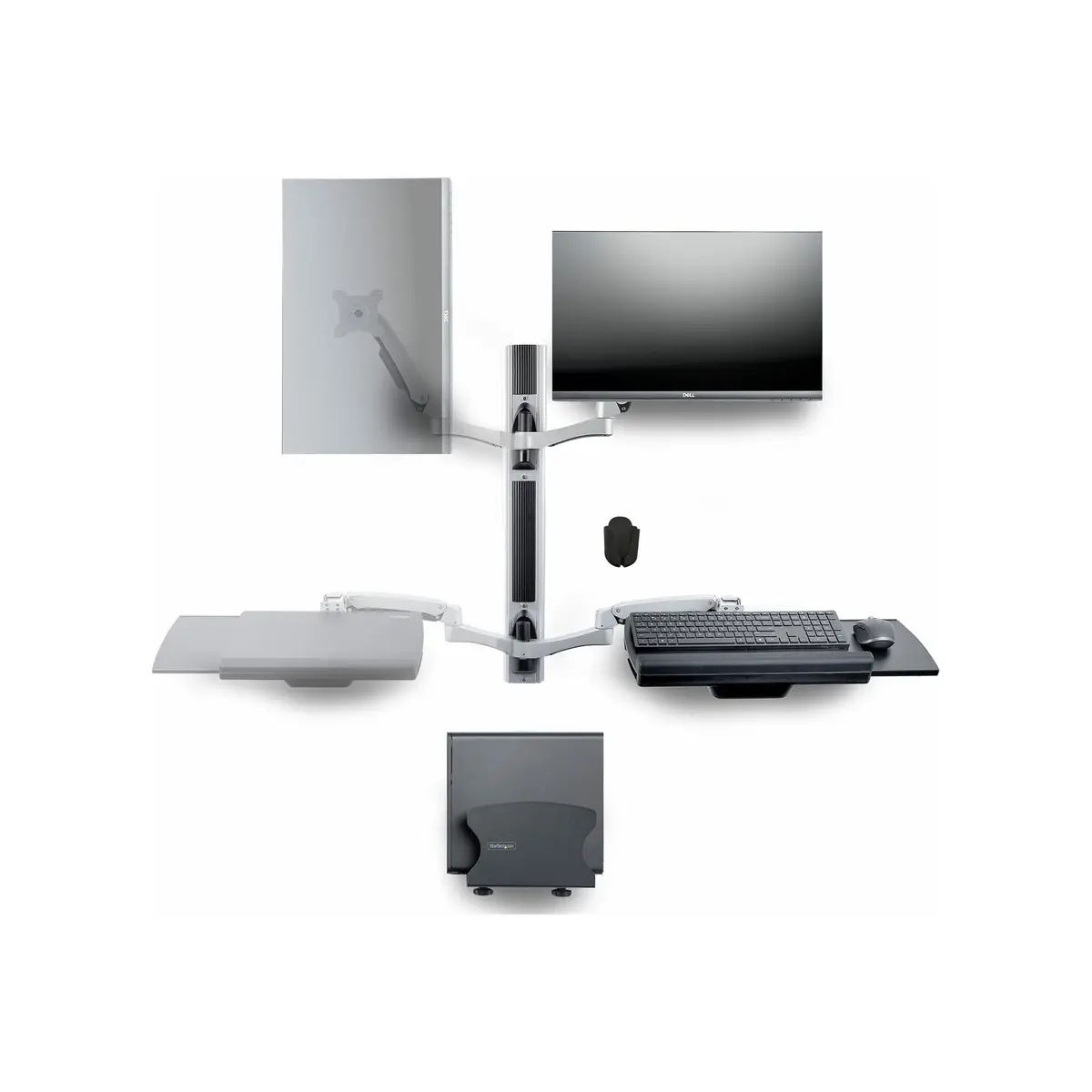 Workstation Wandhalterung VESA-Halterung für 32" Monitor (10kg) Schwenkbare Monitorhalterung mit Tastaturarm