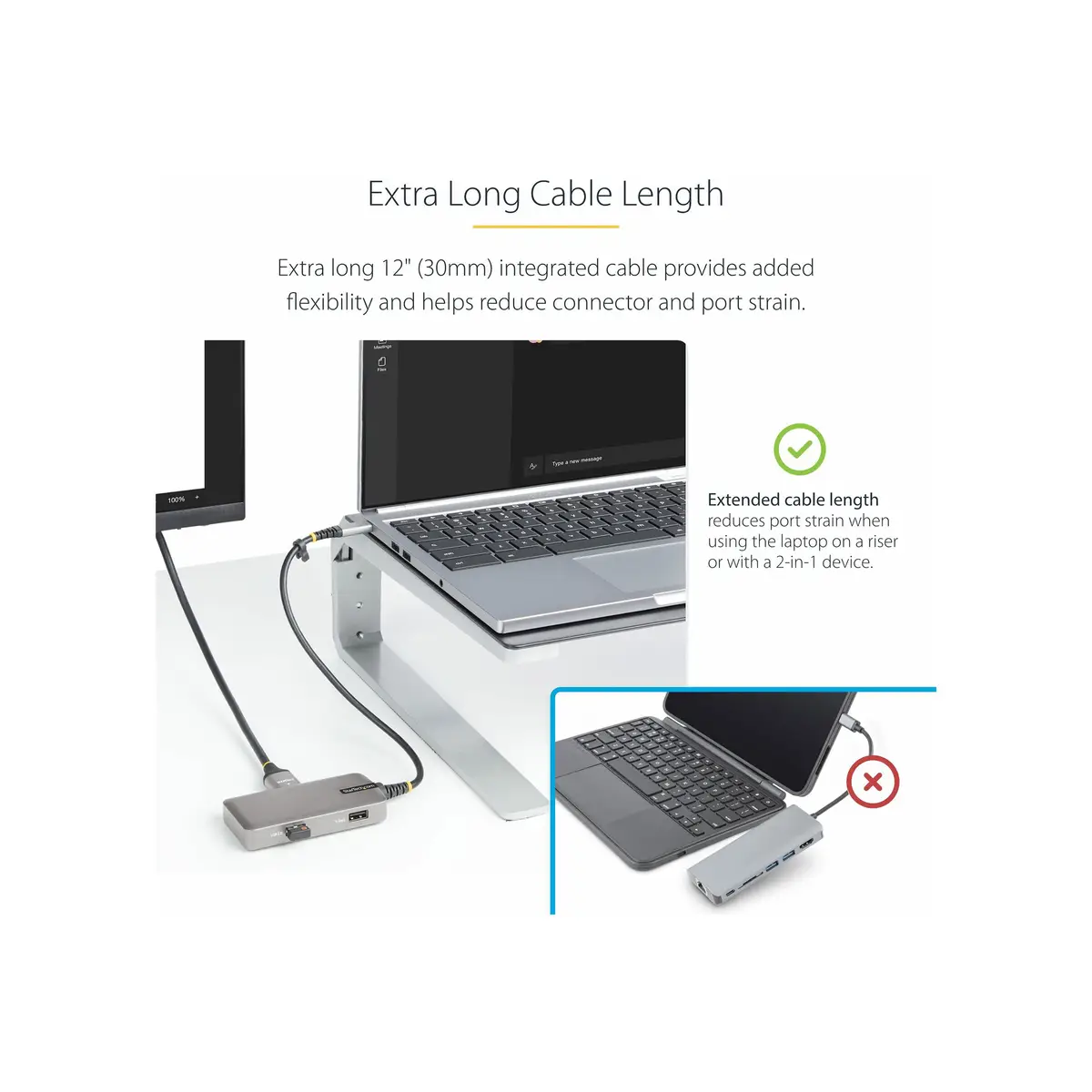 USB-C Multiport Adapter 4K 60Hz HDM mit HDR 3-Port USB Hub 100W Power Delivery Pass-Through USB Typ-C Mini Docking Station Windows/macOS/ChromeOS/iPadOS/Android