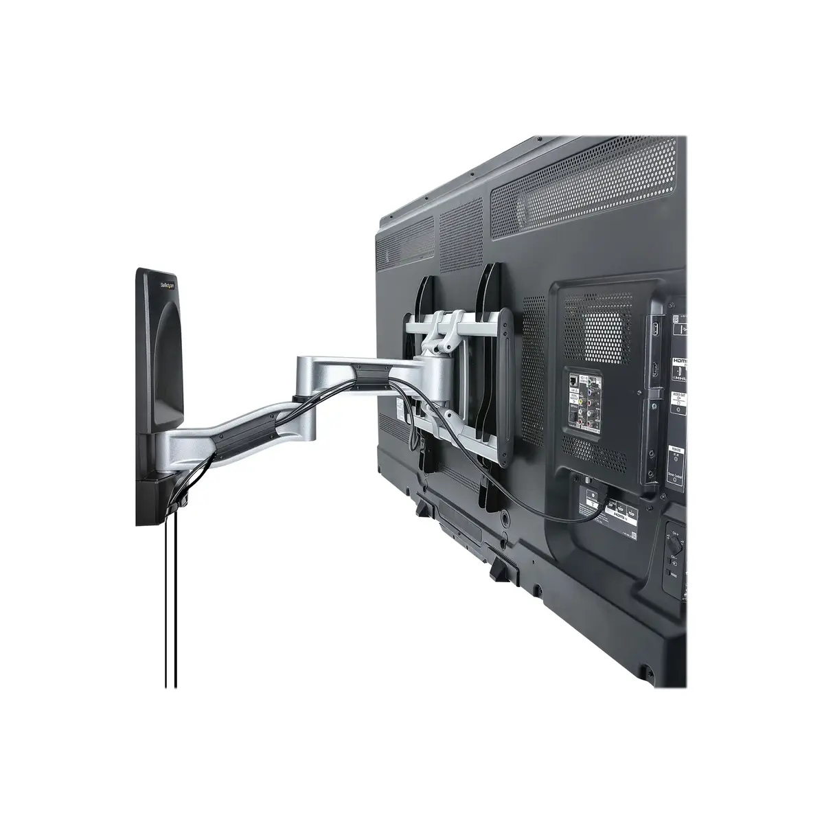 Schwenkbare TV Wandhalterung VESA Wandhalterung für Bildschirme 26 bis 65 Zoll und 45 kg Flat und Curved TVs Fernseher Schwenkarm mit Niedrigem Profil TV Halterung Ecke Ausziehbares TV Arm