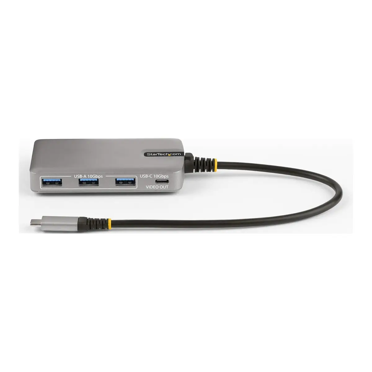 4-Port USB-C Hub mit DP Alt Mode Videoausgang 4K 60Hz USB-C auf 3xUSB-A & USB-C 100W Power Delivery USB 3.2 10Gbps 30cm Kabel USBC Verteiler/Splitter USB-C zu USB Tragbarer USB-C Hub