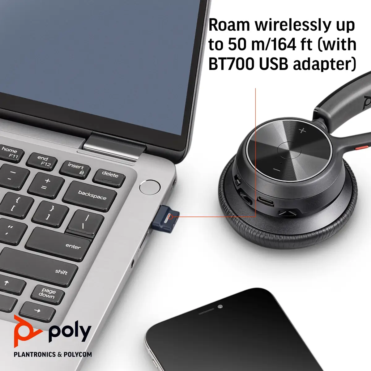 Poly Voyager 4310 Headset On-Ear Bluetooth kabellos kabelgebunden USB-C Schwarz Zoom Certified Zertifiziert für Microsoft Teams