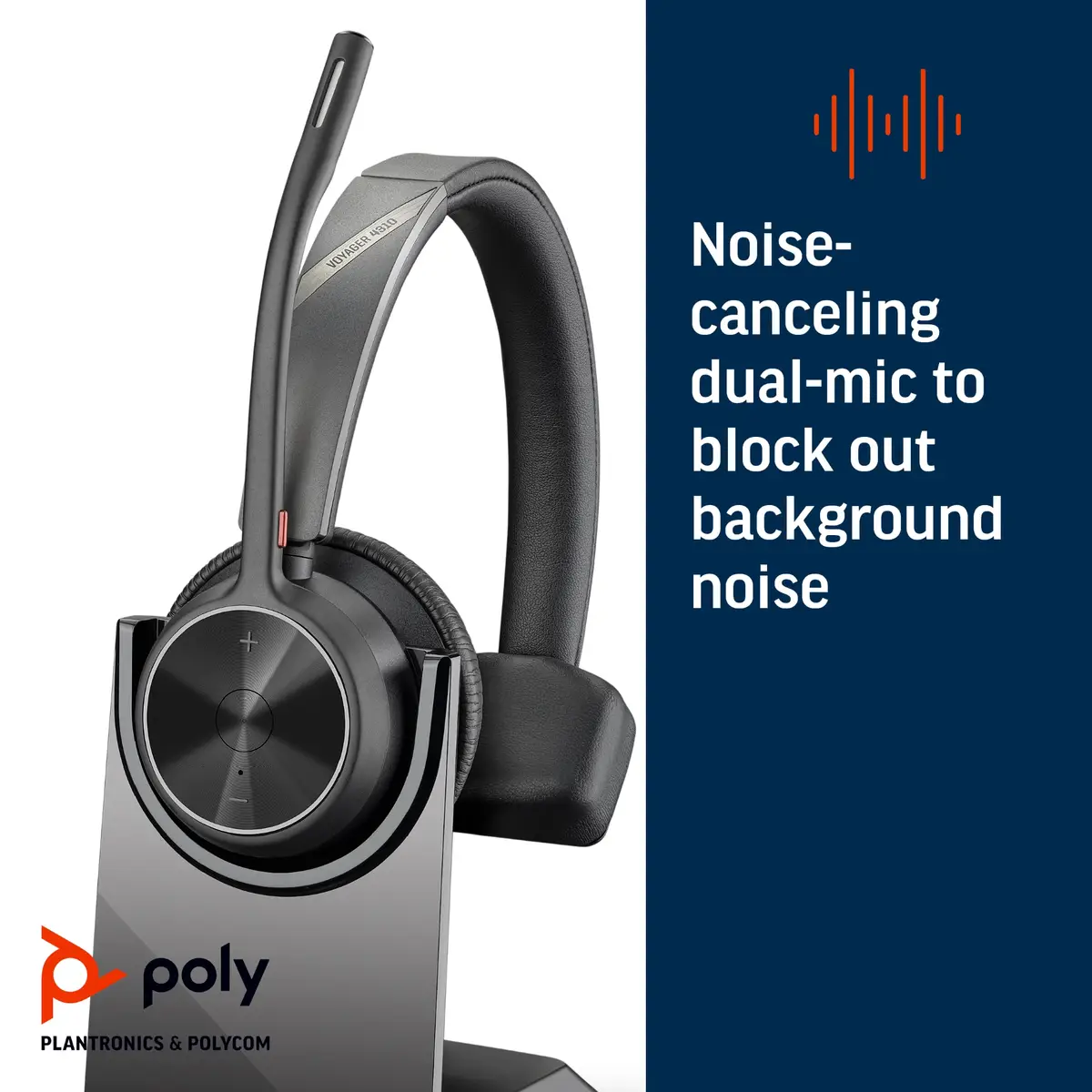 Poly Voyager 4310 Headset On-Ear Bluetooth kabellos kabelgebunden USB-C Schwarz Zoom Certified Zertifiziert für Microsoft Teams