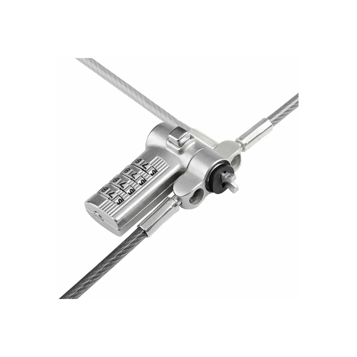 Universal 3-in-1 Laptopschloss 2 m mit Zahlenschloss Kabelschloss für Noble Wedge/Nano/K-Slot Laptops Kombinationsschloss Laptop Diebstahlschutz Sicherheitsschloss Notebookschloss