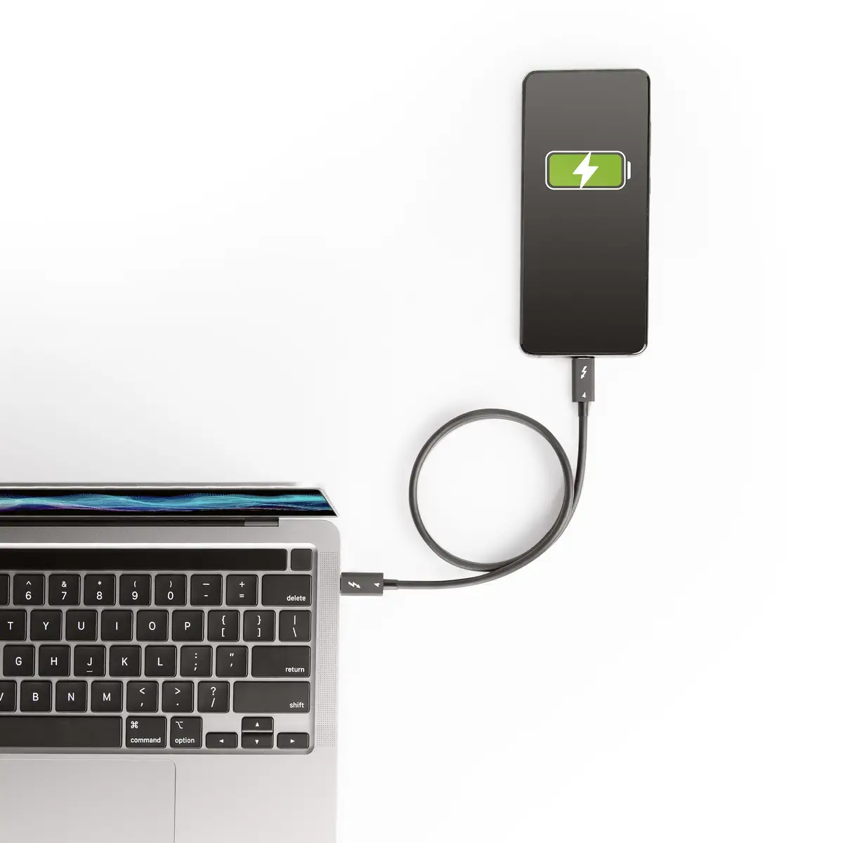 50 cm Thunderbolt 4 Kabel 40Gbit/s 100W PD 4K/8K Video Intel-zertifiziert Kompatibel mit USB4/Thunderbolt 3/USB 3.2/USB C/DisplayPort TB4/TB3/USB4 Monitorkabel/Display Kabel