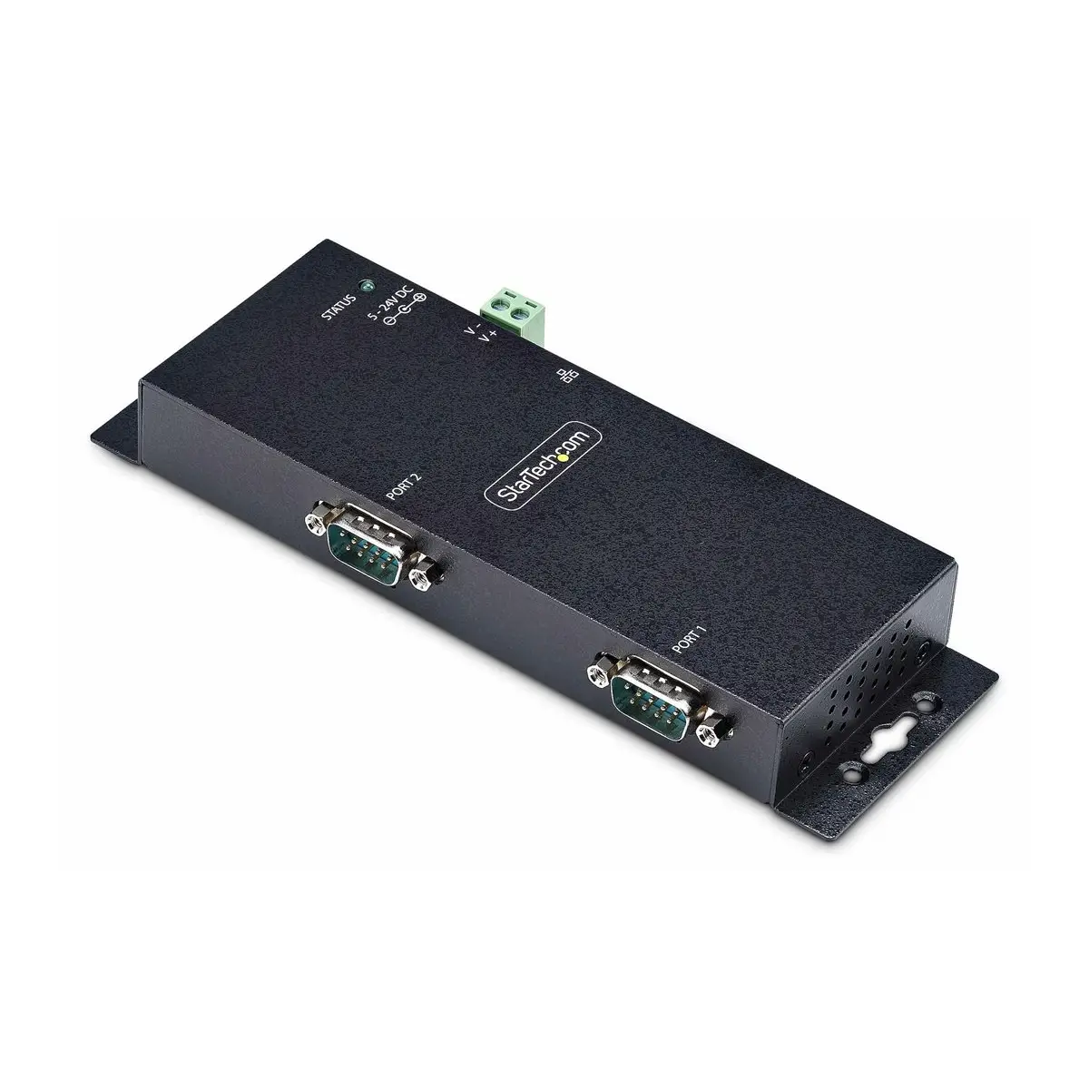 2P Serial to Ethernet Adapter IP LAN to RS232 DB9 Converter Geräteserver 2 Anschlüsse 100Mb LAN RS-232 Wand / DIN-Schienen montierbar TAA-konform
