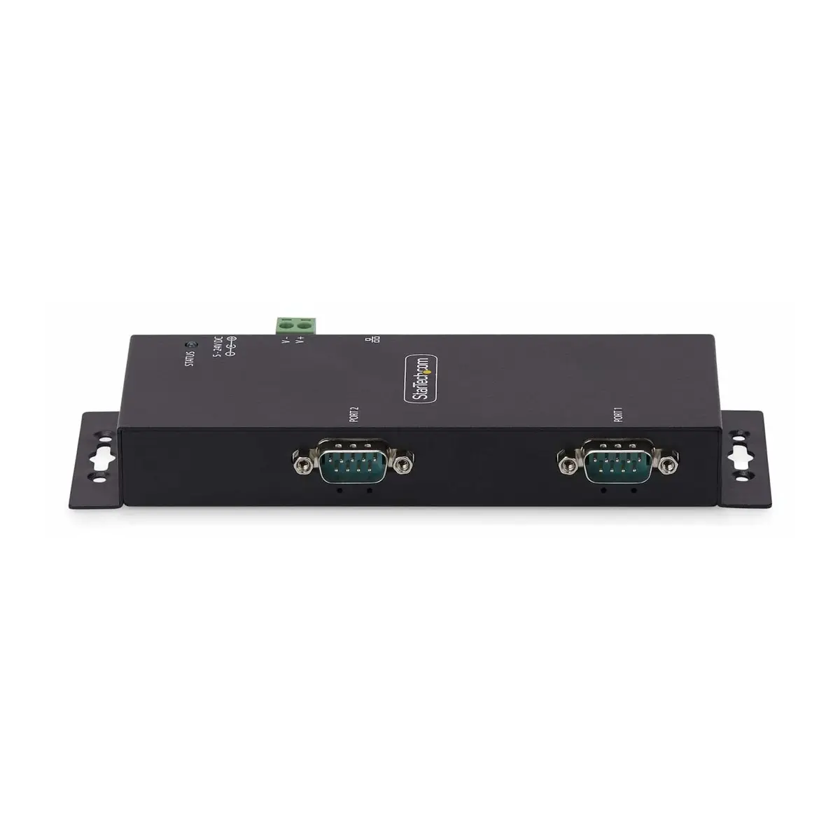 2P Serial to Ethernet Adapter IP LAN to RS232 DB9 Converter Geräteserver 2 Anschlüsse 100Mb LAN RS-232 Wand / DIN-Schienen montierbar TAA-konform