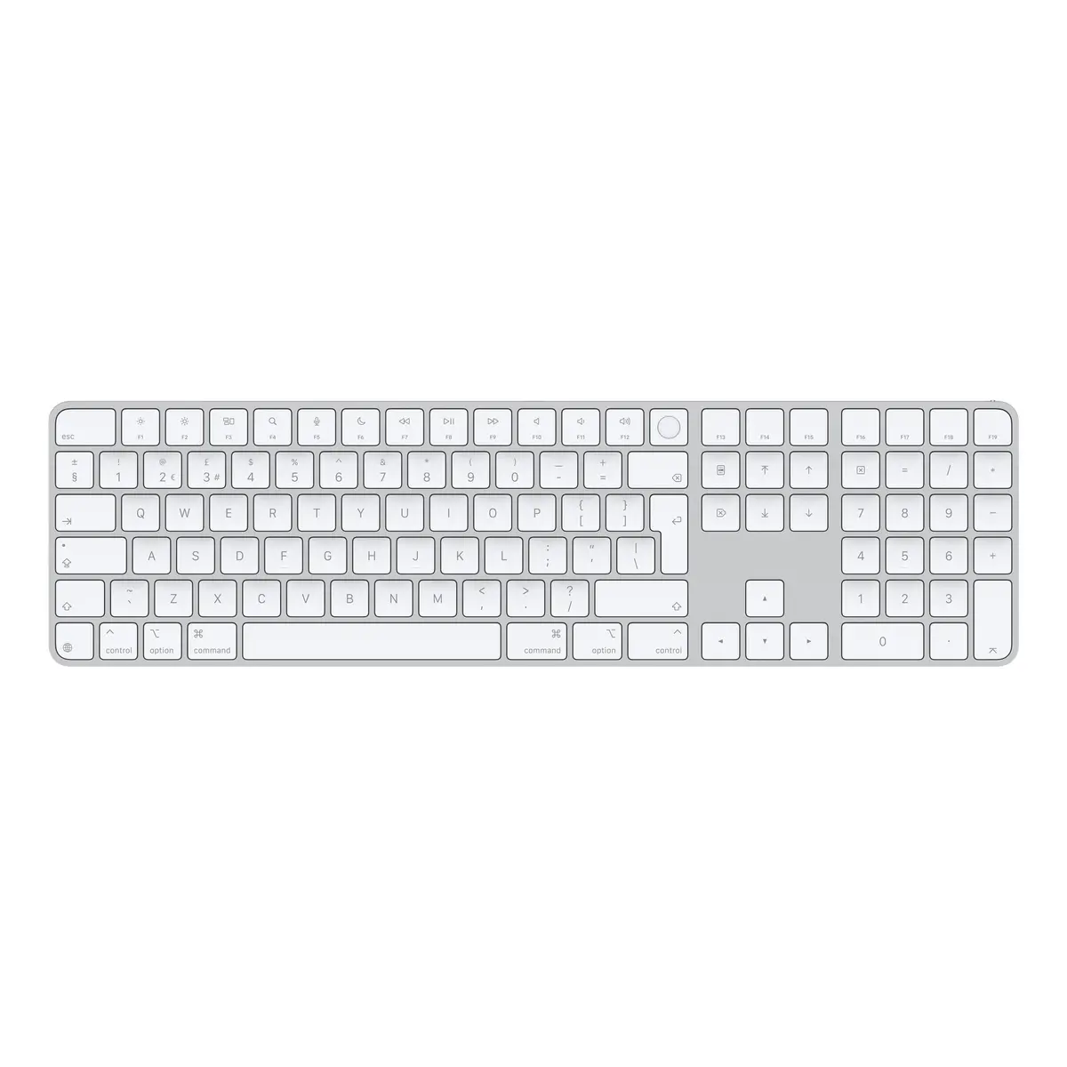 Magic Keyboard mit Touch ID und Ziffernblock für Mac Modelle mit Apple Chip - Weiße Tasten - Englisch (Großbritannien)