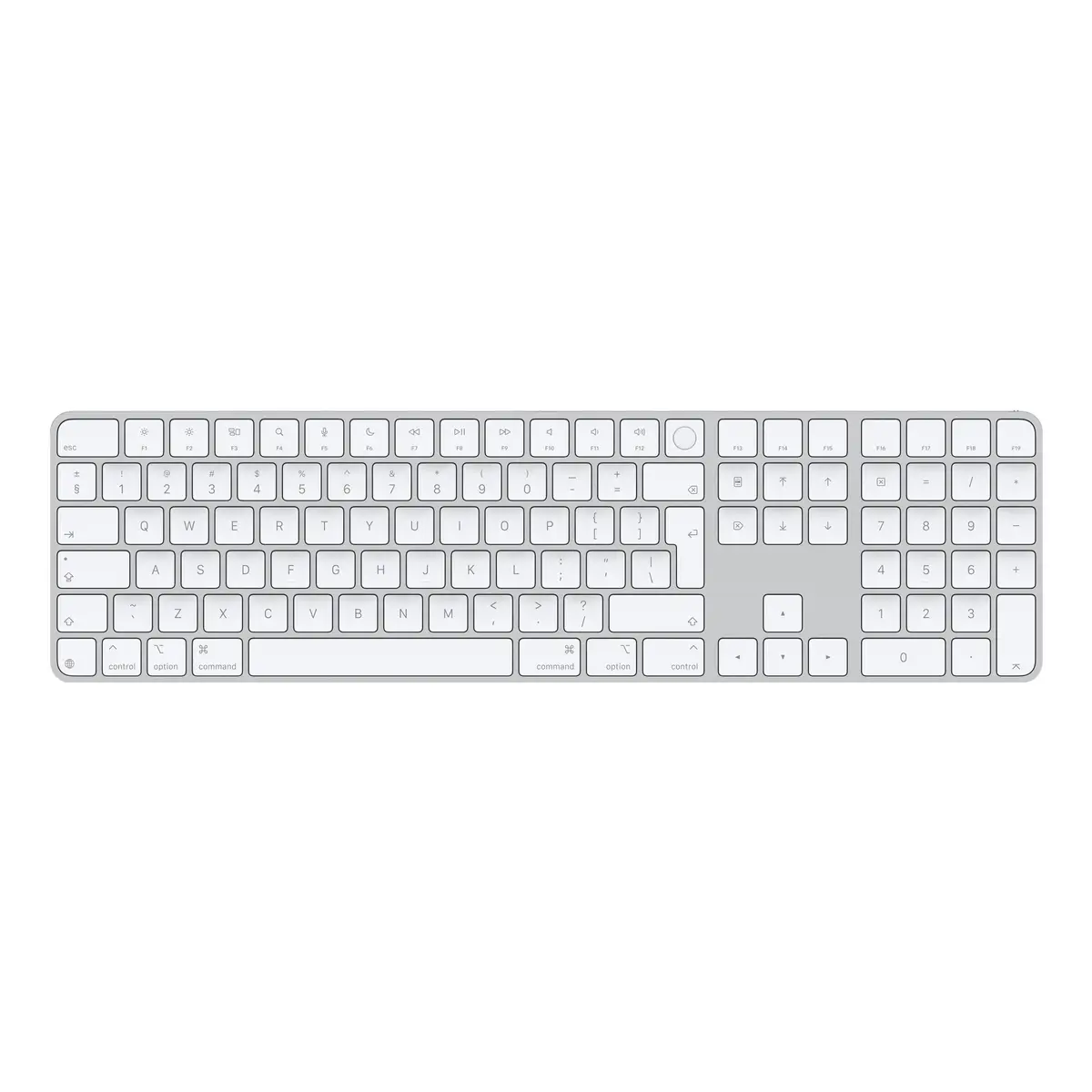 Magic Keyboard mit Touch ID und Ziffernblock für Mac Modelle mit Apple Chip - Weiße Tasten - Englisch (International)