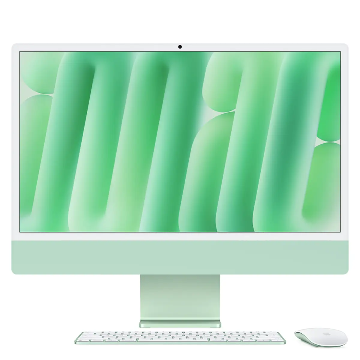 iMac grün mit Retina 4.5k Display Standardglas Apple M4 8C61cm (24") 16GB RAM 256GB SSD Gigabit Ethernet Magic Mouse 2 + Magic Keyboard Deutsch