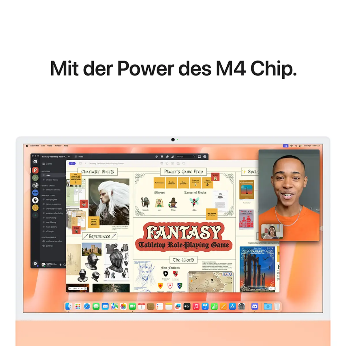 iMac orange mit Retina 4.5k Display Standardglas Apple M4 10C 61cm (24") 16GB RAM 512GB SSD Gigabit Ethernet Magic Mouse 2 + Magic Keyboard mit TouchID und Ziffernblock Deutsch