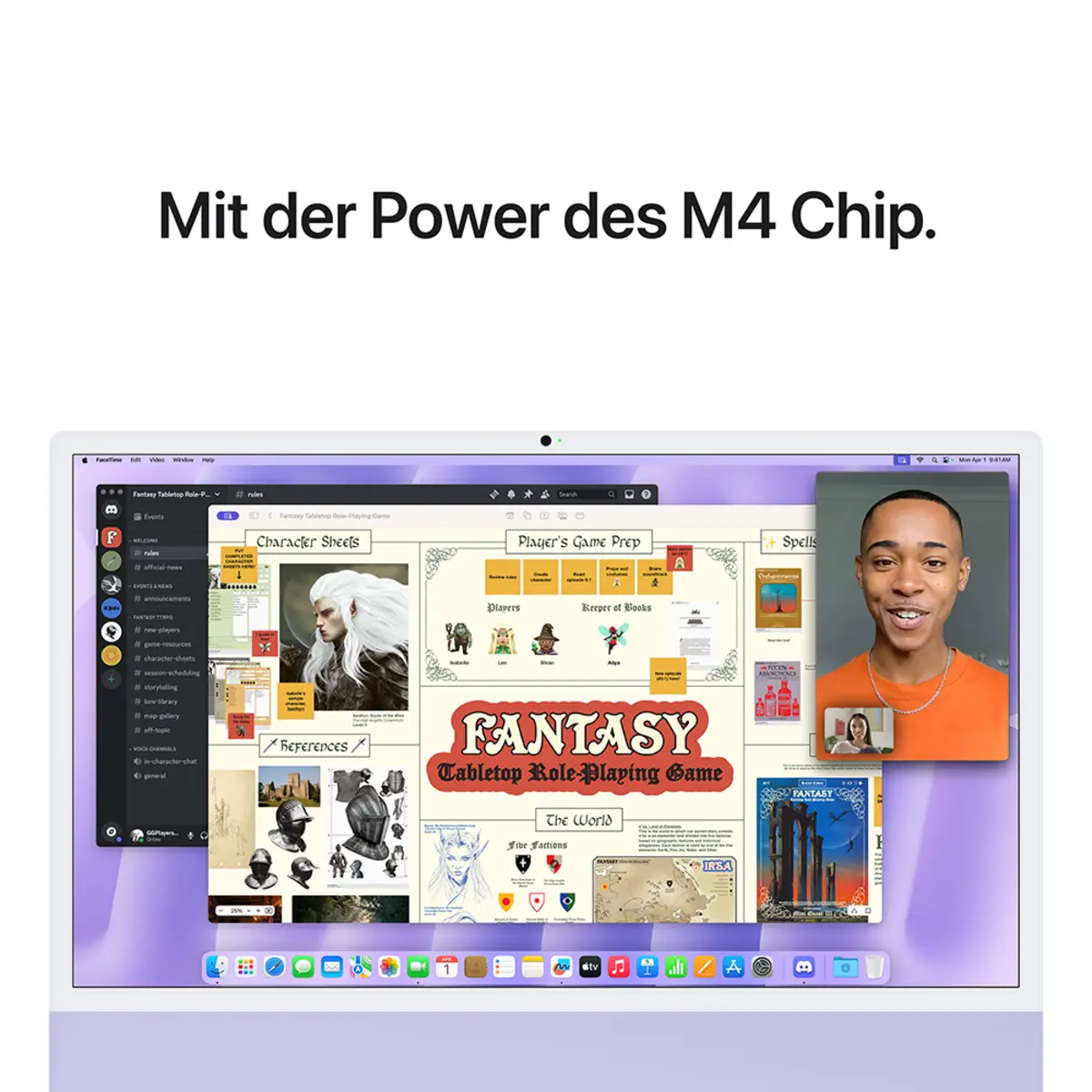 iMac violett mit Retina 4.5k Display Standardglas Apple M4 8C61cm (24") 16GB RAM 1TB SSD Gigabit Ethernet Magic Mouse 2 + Magic Keyboard Deutsch