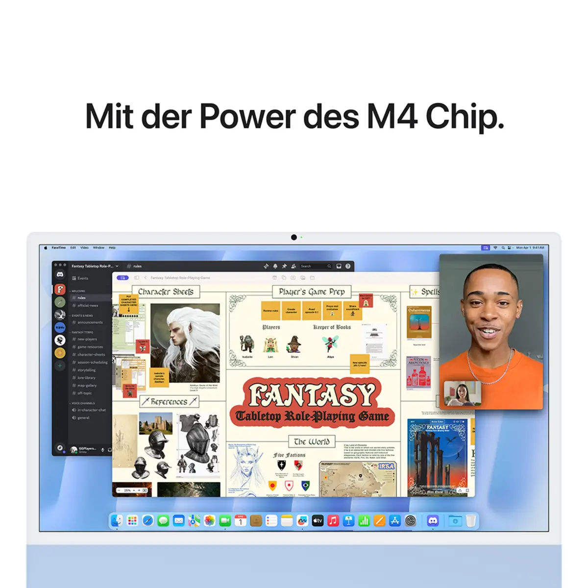 iMac blau mit Retina 4.5k Display Nanotexturglas Apple M4 10C 61cm (24") 16GB RAM 256GB SSD Gigabit Ethernet Magic Mouse 2 + Magic Keyboard mit TouchID und Ziffernblock Deutsch