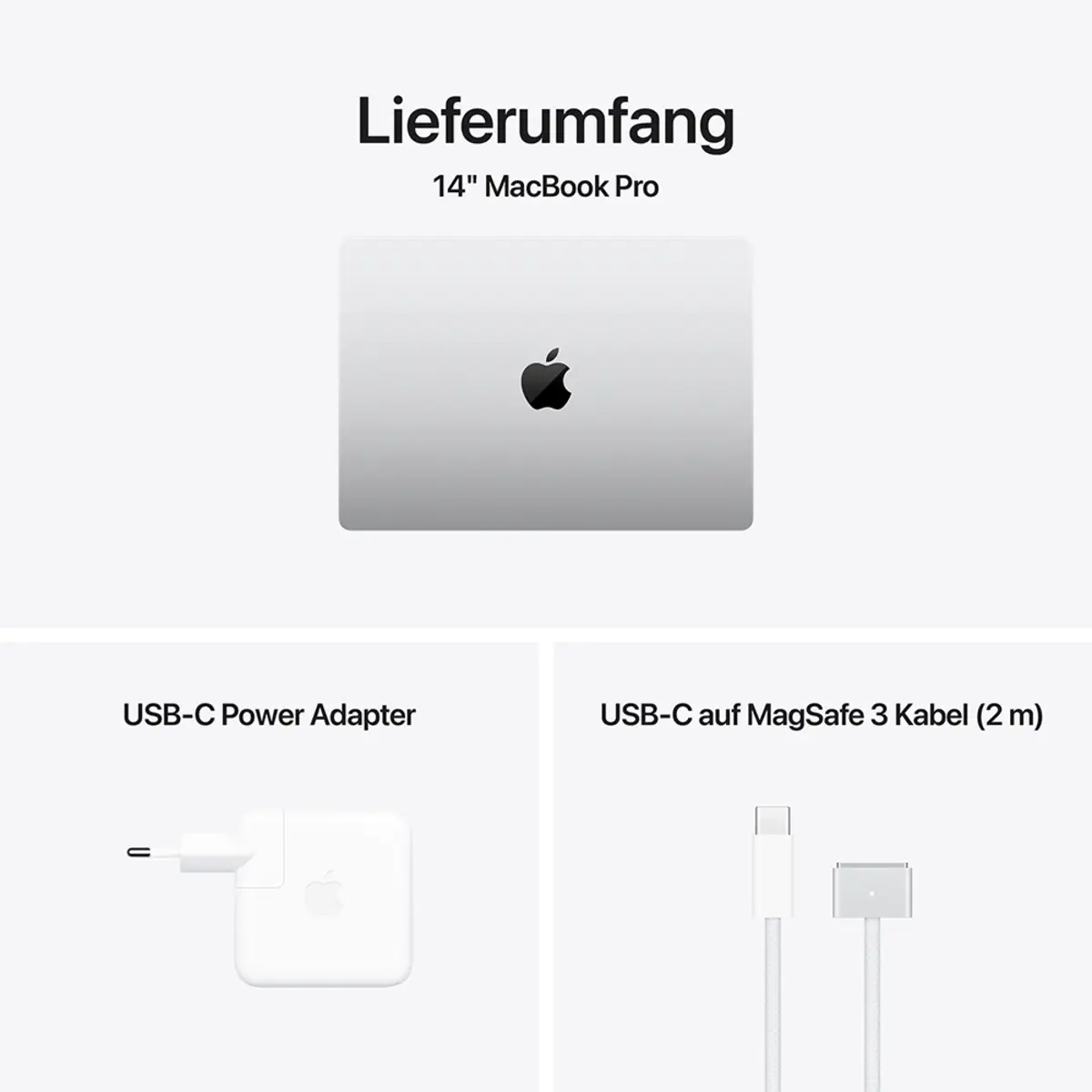 MacBook Pro Apple M4 10C Deutsch 32GB RAM 1TB SSD 36 cm (14,2") Retina Nanotexturglas 70W EU-Plug Silber