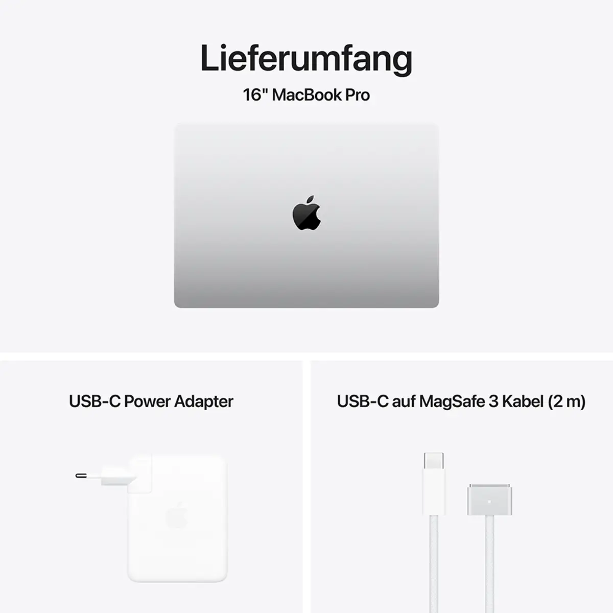 MacBook Pro Apple M4 Pro 14C Deutsch 24GB RAM 512GB SSD 41,1cm (16") Retina Nanotexturglas 140W EU-Plug Silber