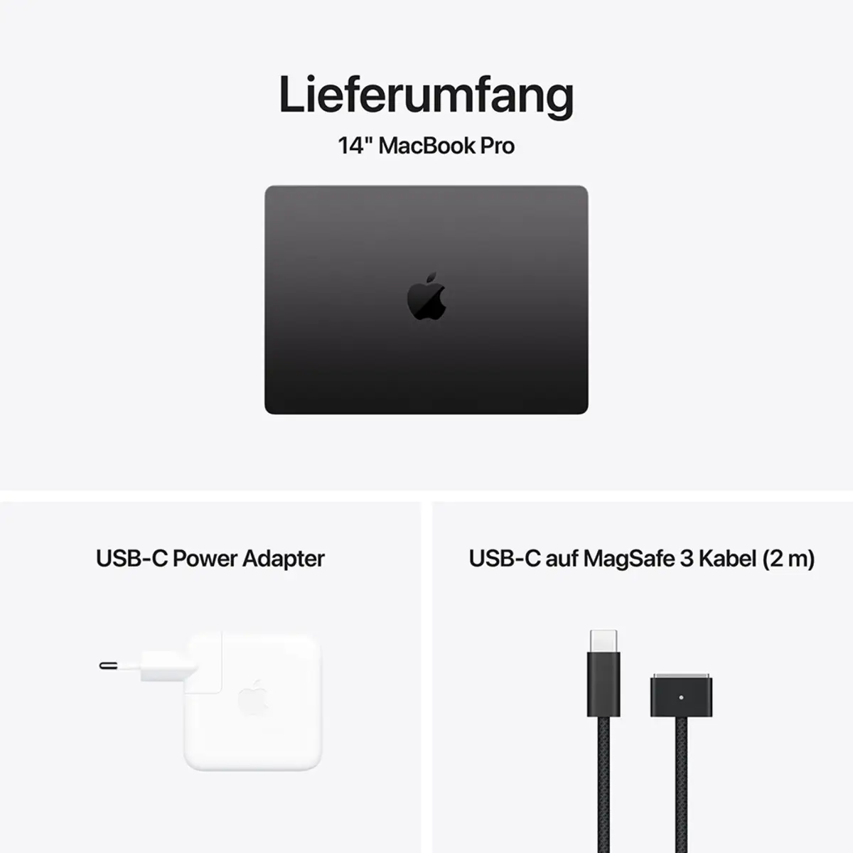 MacBook Pro Apple M4 Pro 12C Deutsch 48GB RAM 512GB SSD 36 cm (14,2") Retina Standardglas 70W EU-Plug Space Schwarz