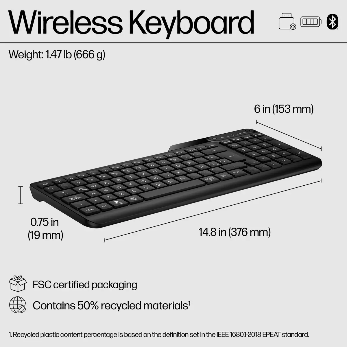 475 Dual-Mode Wireless Keyboard Schwarz Layout Deutsch