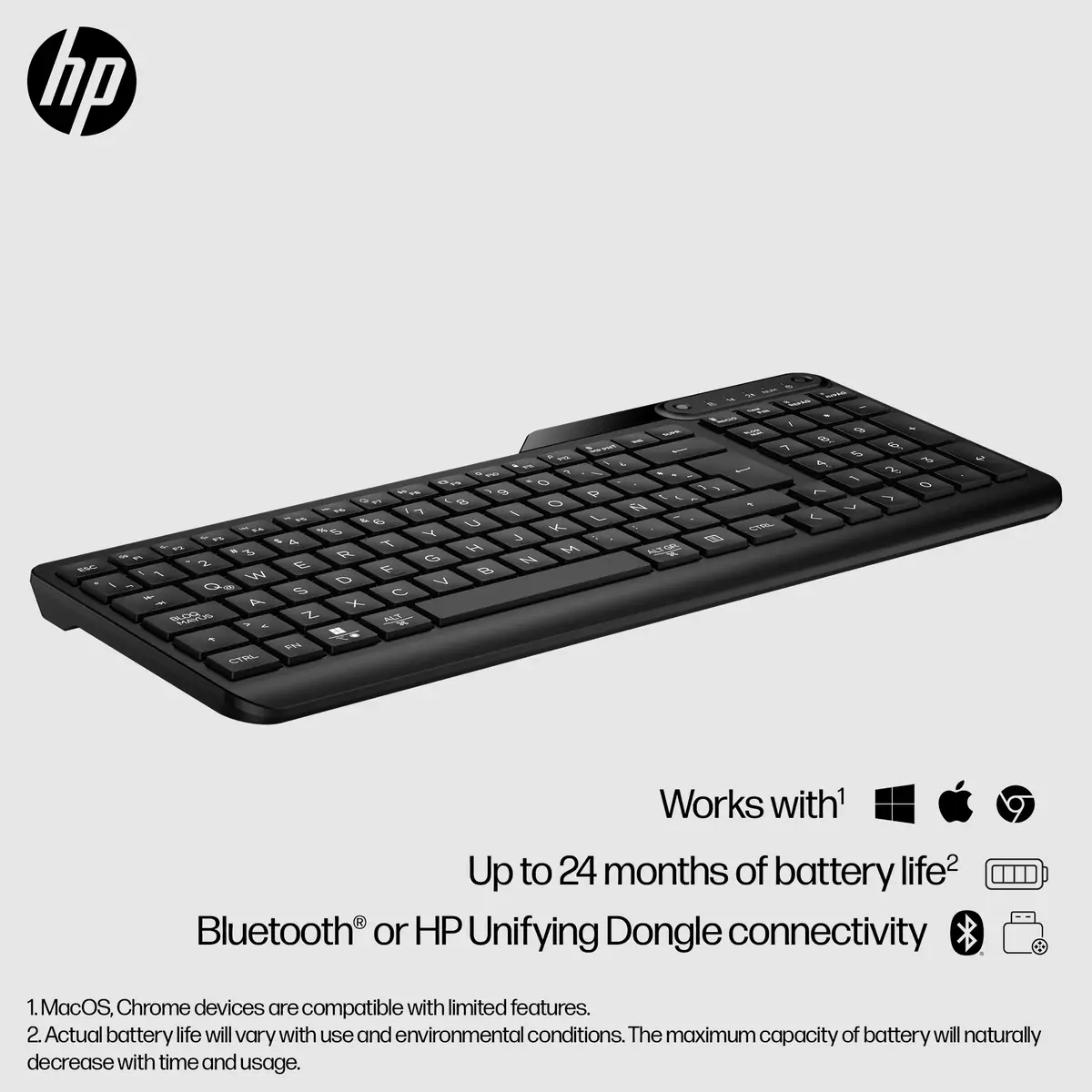 475 Dual-Mode Wireless Keyboard Schwarz Layout Deutsch