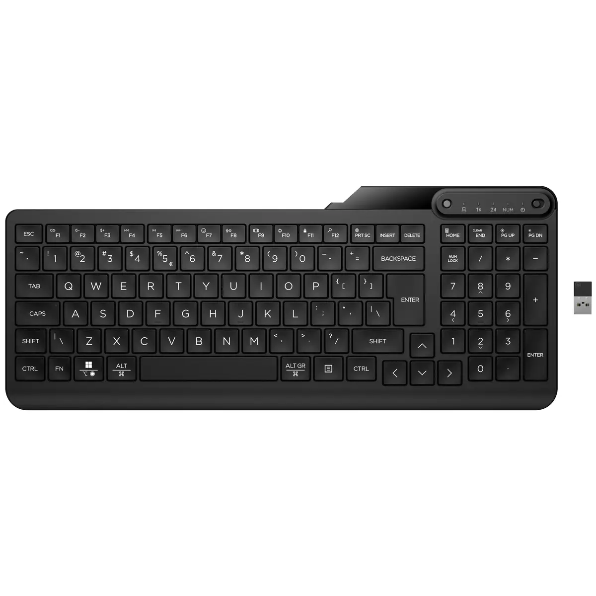 475 Dual-Mode Wireless Keyboard Schwarz Layout Deutsch