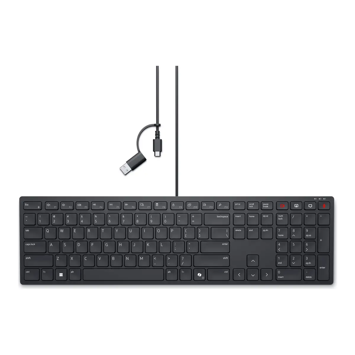 Wired Collaboration Keyboard KB525C Tastatur USB USB-C AZERTY Französisch Schwarz mit 3 Jahre Advanced Exchange-Service