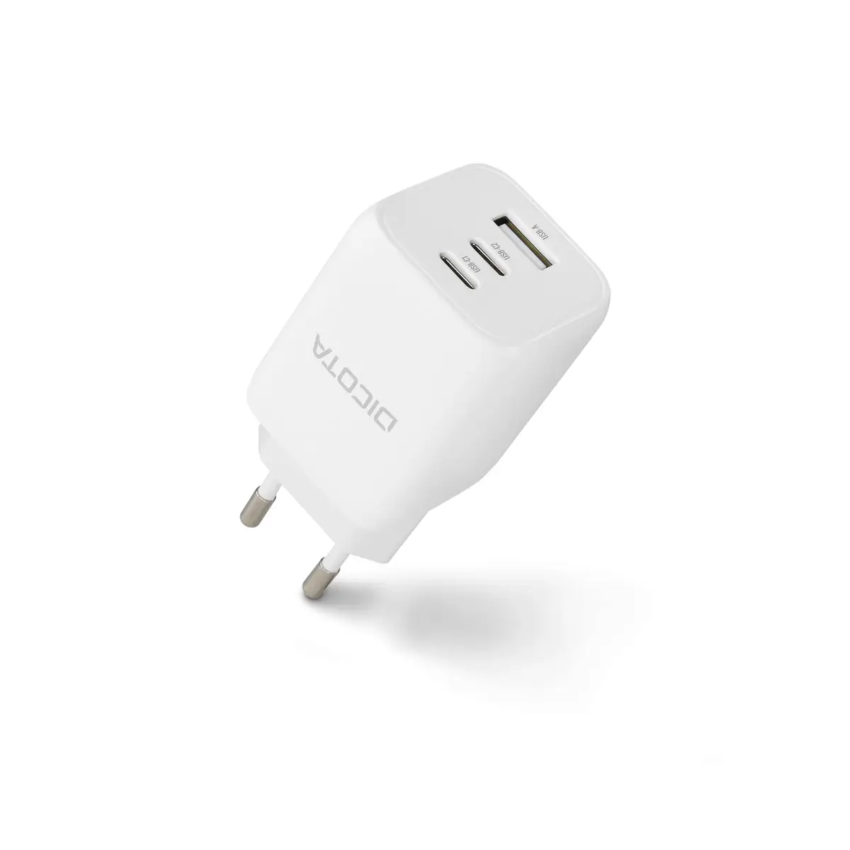 Compact 3-Port GaN Wall Charger (65W) EU white