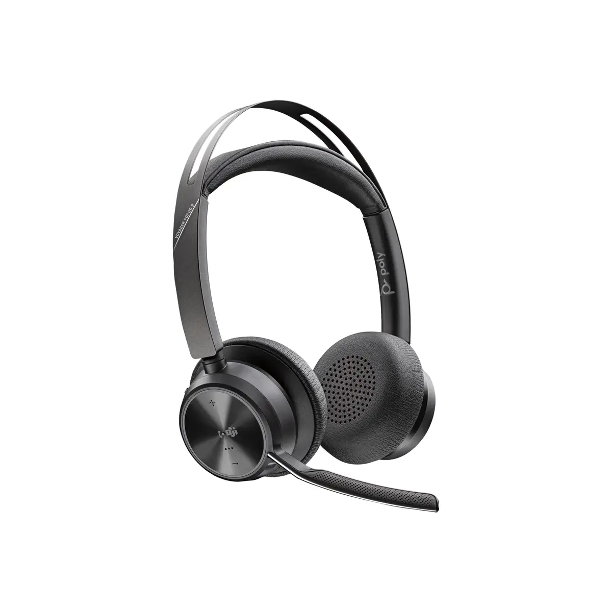 Poly Voyager Focus 2 Headset On-Ear Bluetooth kabellos aktive Rauschunterdrückung Adapter USB-C via Bluetooth Schwarz Zertifiziert für Microsoft Teams Zoom Certified