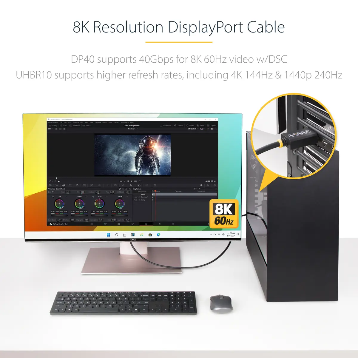 StarTech DisplayPort 2.1 Kabel Stecker/Stecker schwarz 2m