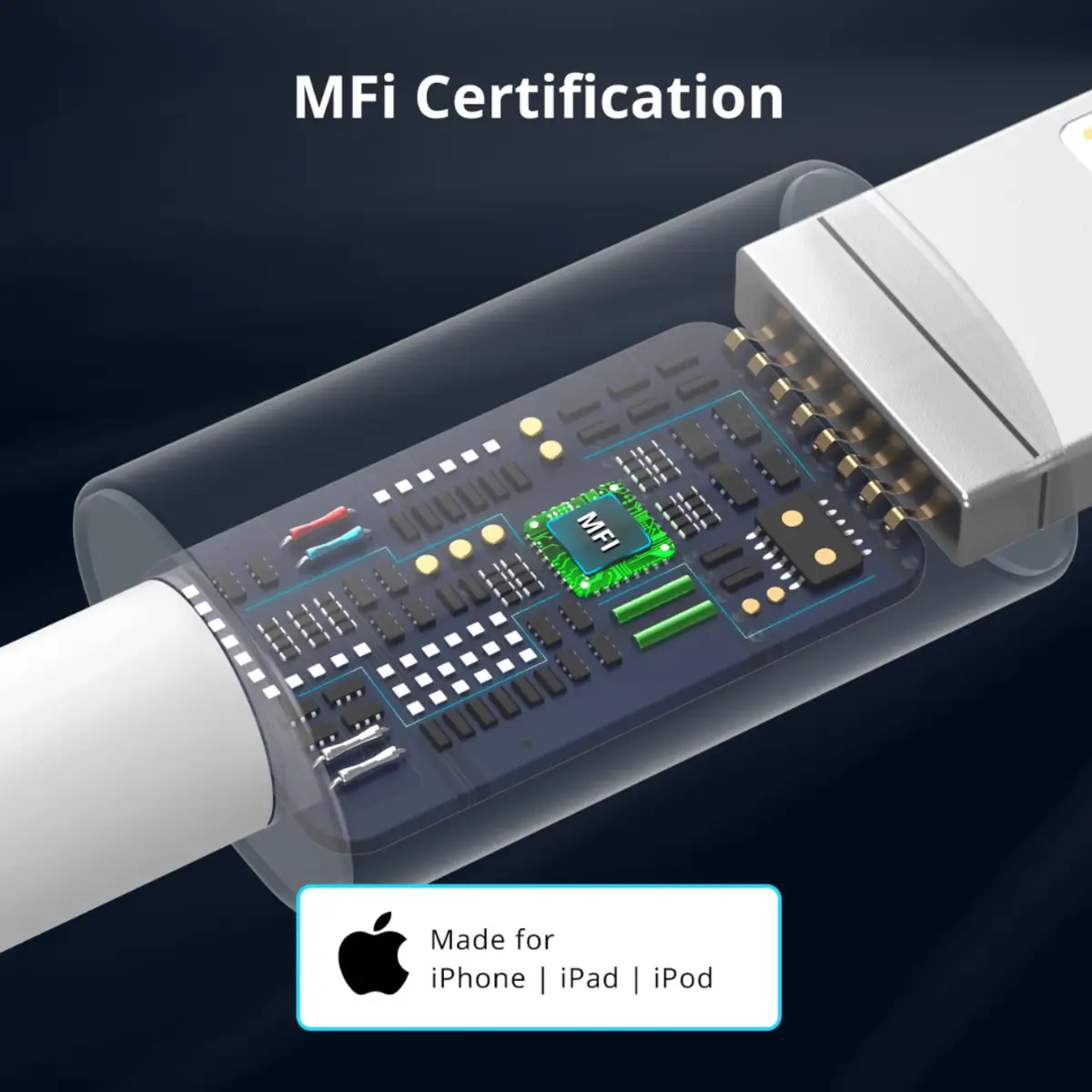 JLC Type C to MFI Lightning Cable - 1M – White