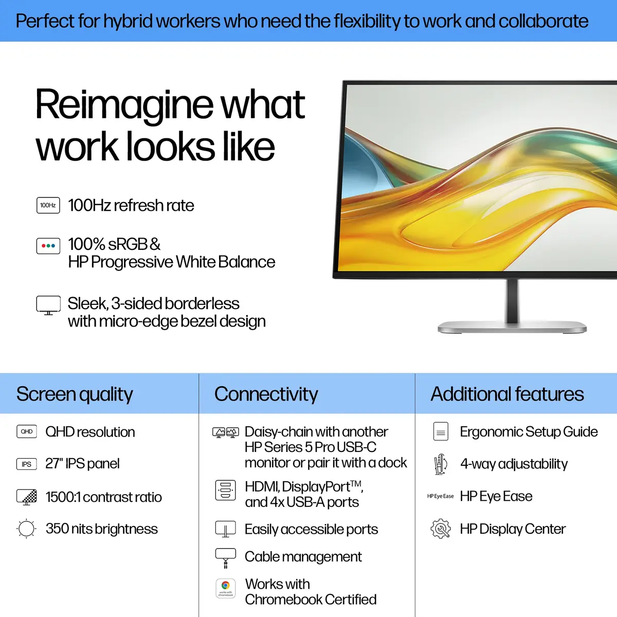 Serie 5 Pro 27-Zoll-QHD-Monitor – 527pq, 68,6 cm (27"), 2560 x 1440 Pixel, Quad HD, LCD, 5 ms, Schwarz