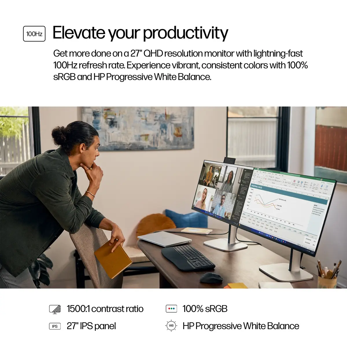 Serie 5 Pro 27-Zoll-QHD-Monitor – 527pq, 68,6 cm (27"), 2560 x 1440 Pixel, Quad HD, LCD, 5 ms, Schwarz