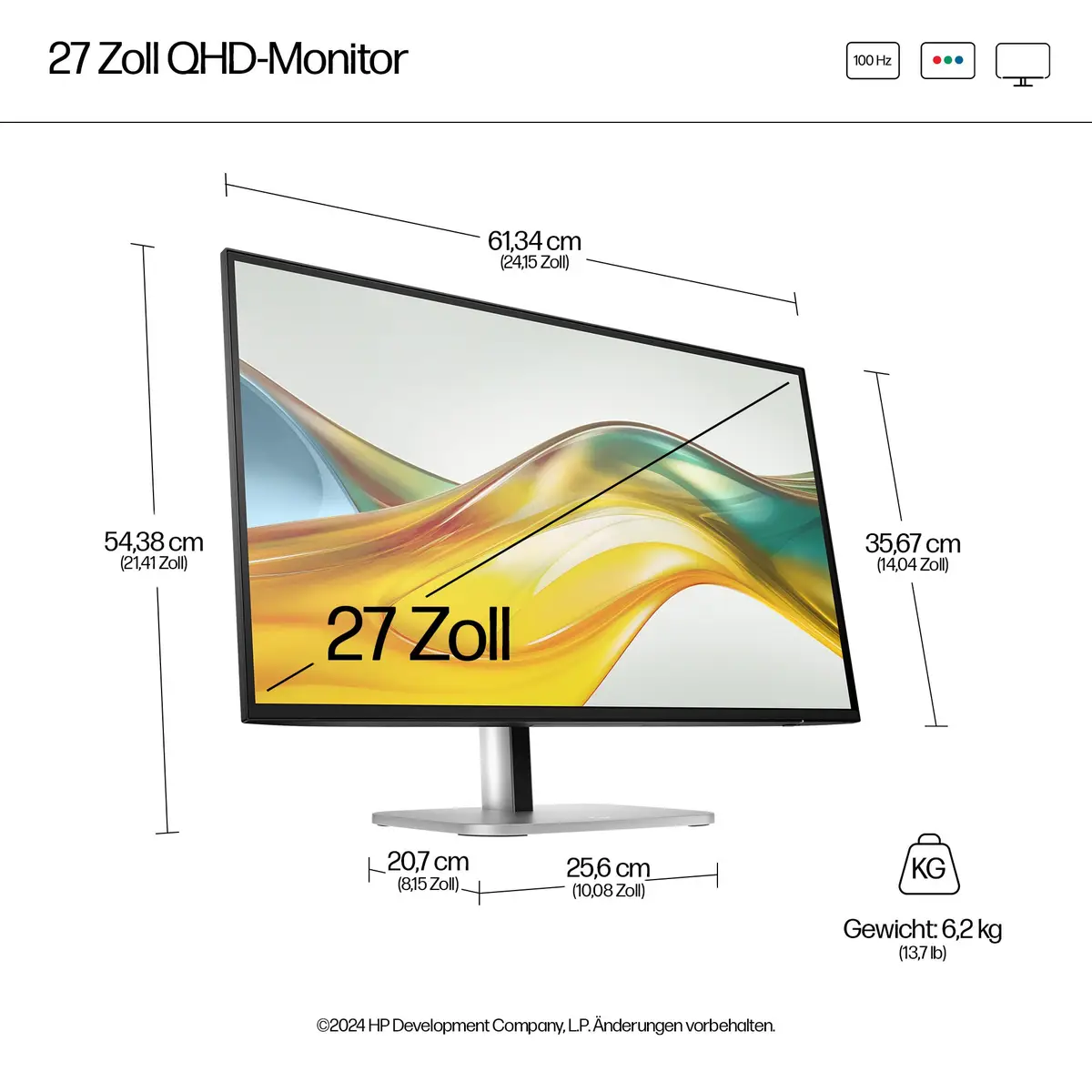 Serie 5 Pro 27-Zoll-QHD-Monitor – 527pq, 68,6 cm (27"), 2560 x 1440 Pixel, Quad HD, LCD, 5 ms, Schwarz