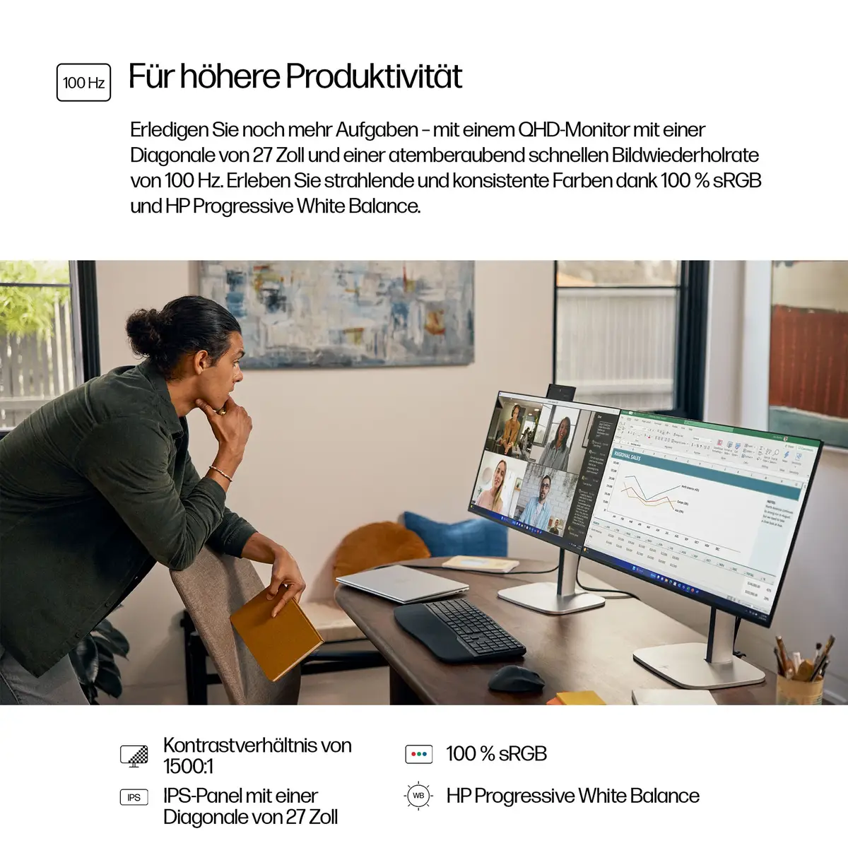 Serie 5 Pro 27-Zoll-QHD-Monitor – 527pq, 68,6 cm (27"), 2560 x 1440 Pixel, Quad HD, LCD, 5 ms, Schwarz