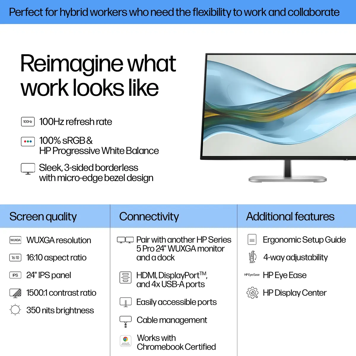 Series 5 Serie 5 Pro 24-Zoll-WUXGA-Monitor – 524pn, 61 cm (24"), 1920 x 1200 Pixel, WUXGA, LCD, 5 ms, Schwarz