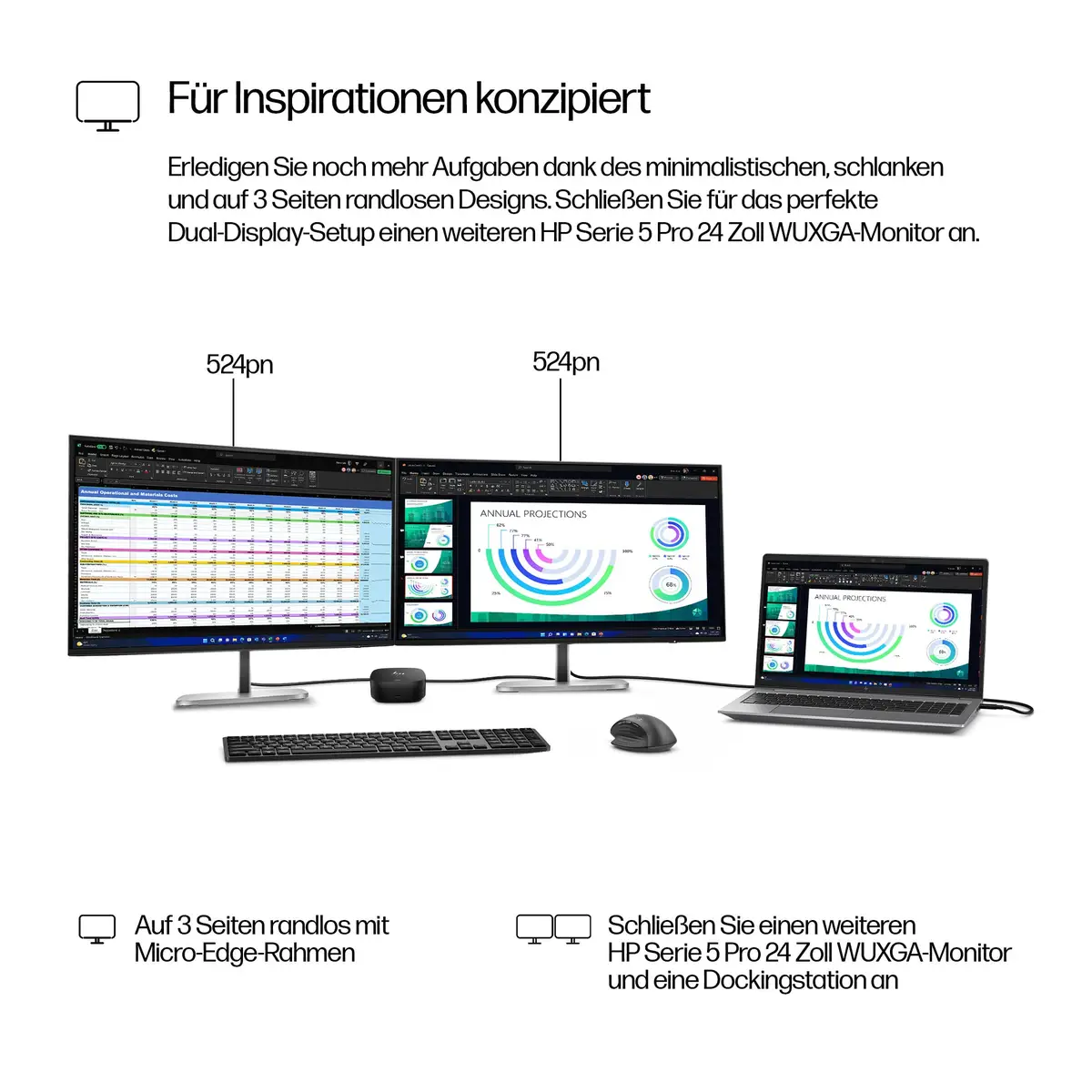 Series 5 Serie 5 Pro 24-Zoll-WUXGA-Monitor – 524pn, 61 cm (24"), 1920 x 1200 Pixel, WUXGA, LCD, 5 ms, Schwarz