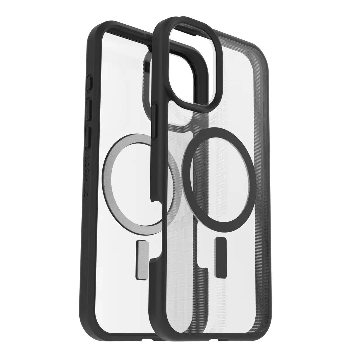 React Series Hülle für Apple iPhone 16 Plus kompatibel mit MagSafe Black Crystal (transparent/schwarz)