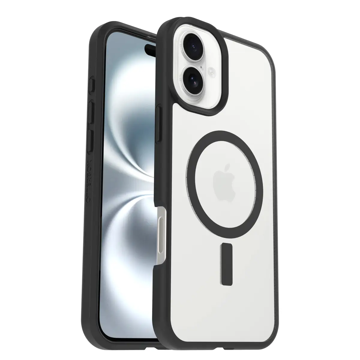 React Series Hülle für Apple iPhone 16 Plus kompatibel mit MagSafe Black Crystal (transparent/schwarz)