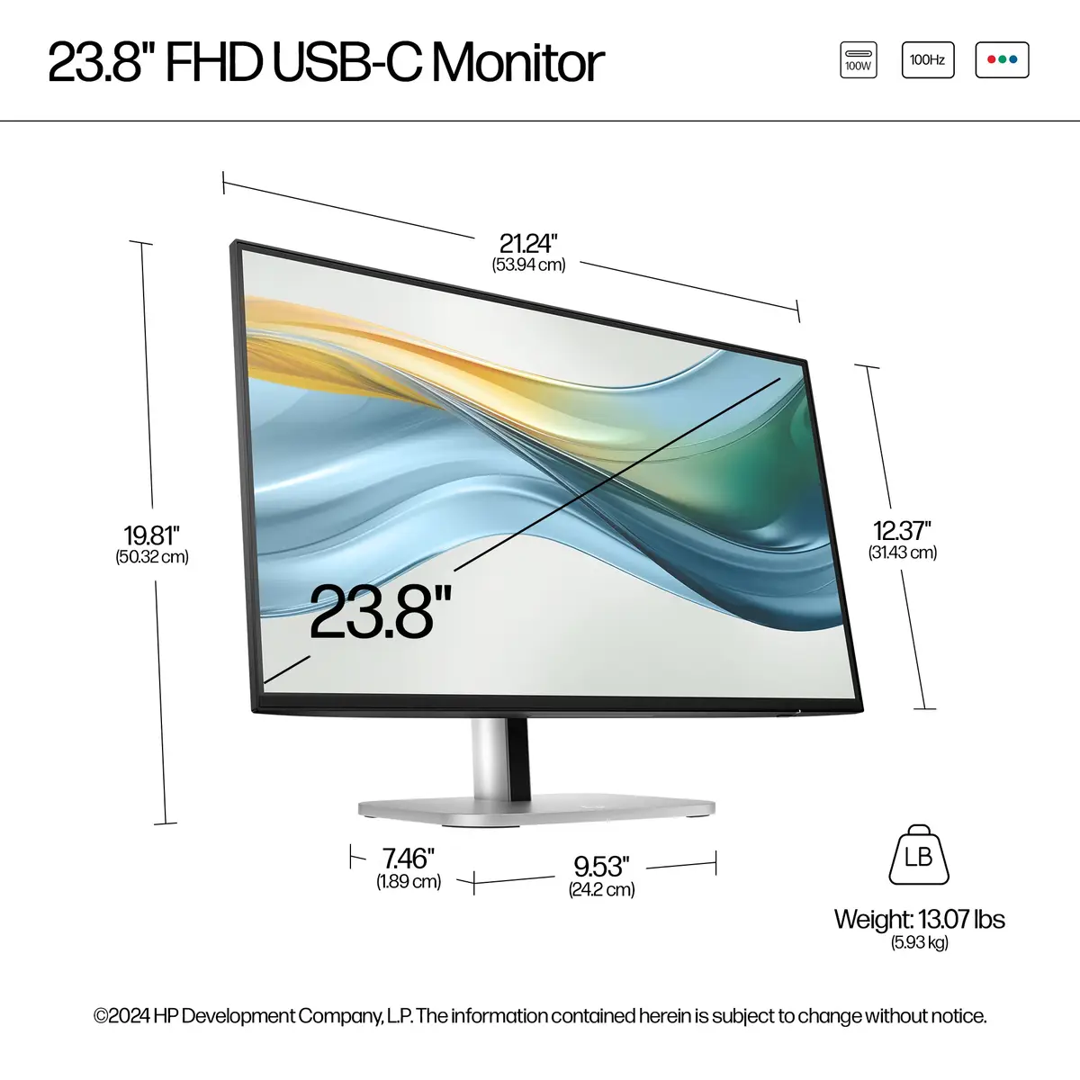 Series 5 Pro Serie 5 Pro 23,8-Zoll-FHD-USB-C-Monitor – 524pu, 60,5 cm (23.8"), 1920 x 1080 Pixel, Full HD, LCD, 5 ms, Schwarz, Silber