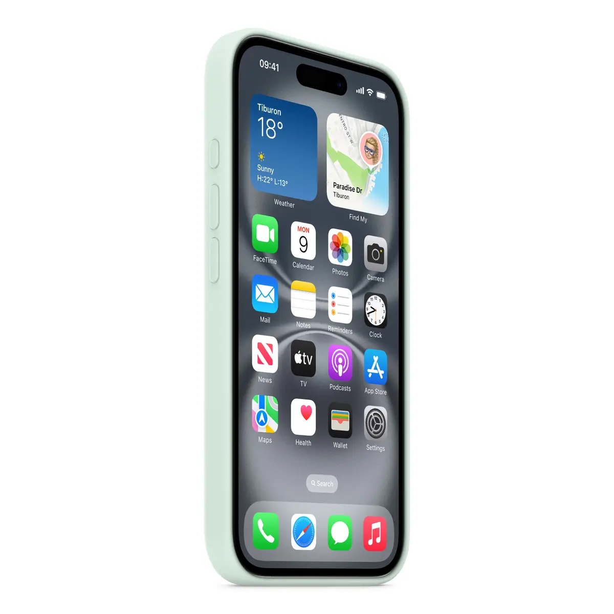 Silikon Case mit MagSafe für iPhone 16 Aquamarin