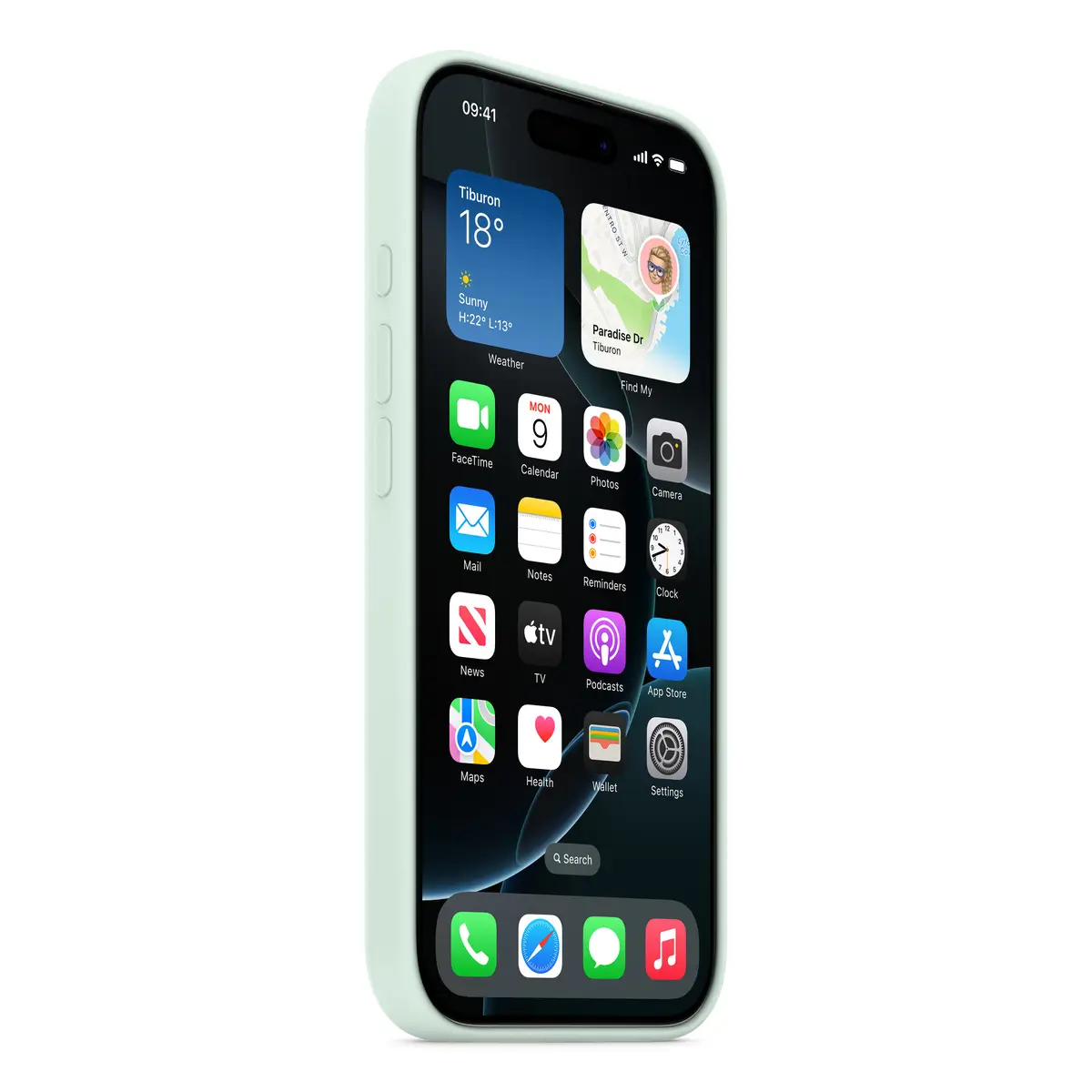Silikon Case mit MagSafe für iPhone 16 Pro Aquamarin