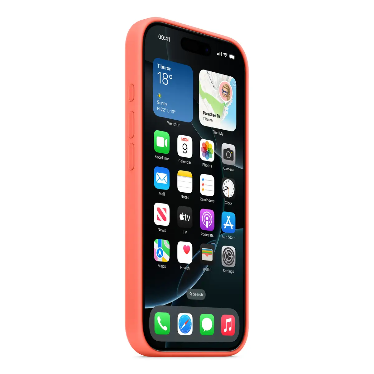 Silikon Case mit MagSafe für iPhone 16 Pro Mandarine