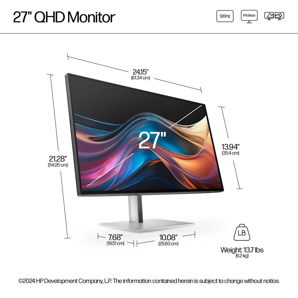 Series 7 Pro Serie 7 Pro 27 Zoll QHD-Monitor – 727pq, 68,6 cm (27"), 2560 x 1440 Pixel, Quad HD, LCD, 5 ms, Schwarz